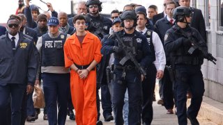 Luigi Mangione, the suspect in the murder of UnitedHealth Group executive Brian Thompson, arrives at a helicopter pad after being extradited from Pennsylvania, in New York, U.S., December 19, 2024.