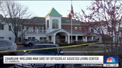 Chainsaw-wielding man shot by officers at suburban assisted living center