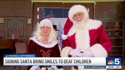 Santa uses American Sign Language to communicate with kids in Aurora