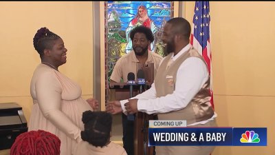 Couple marks NYE with wedding, baby