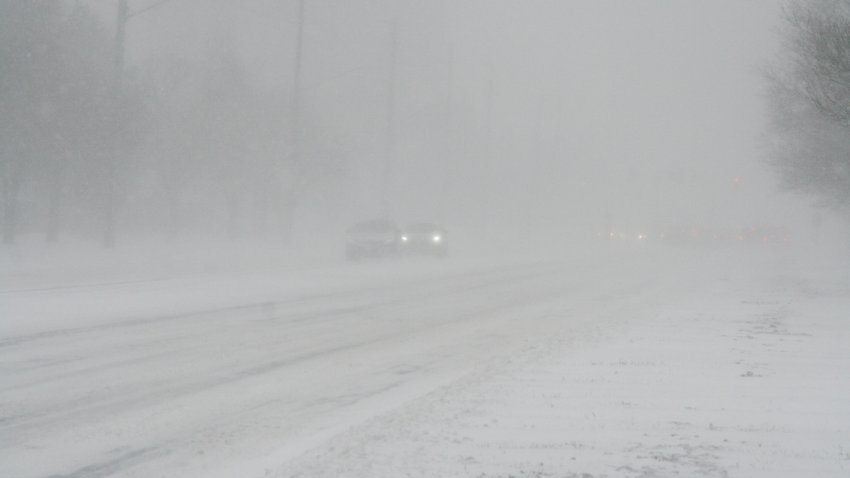 Vehicles navigate slippery roads during a treacherous winter storm in Toronto, Ontario, Canada, on December 23, 2022. Environment Canada says that Toronto will receive 5 to 15 centimetres of total snowfall accumulation between Friday and Saturday morning. It is also warning of ‘potential flash freeze’ conditions as temperatures plummet on Friday morning. Winds that are expected to gust up to 90-120 kilometres an hour on Saturday that could lead to crippling blizzard conditions. (Photo by Creative Touch Imaging Ltd./NurPhoto via Getty Images)