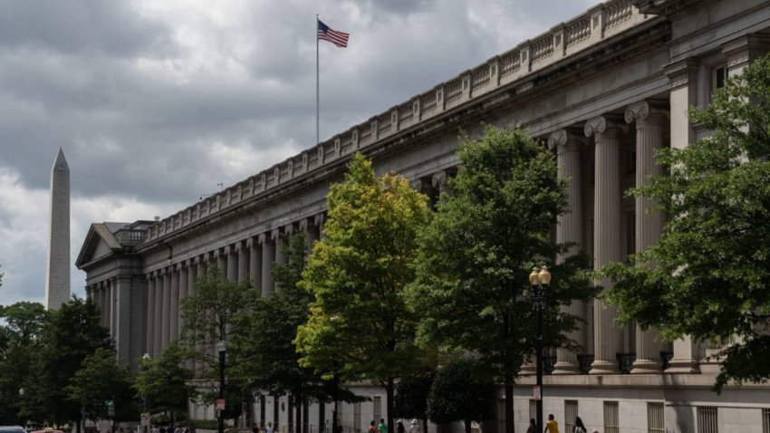 The U.S. Treasury building in Washington, D.C., on Aug. 15, 2023.