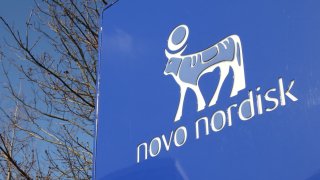 A view of the logo of Novo Nordisk at the company’s office in Bagsvaerd, on the outskirts of Copenhagen, Denmark, March 8, 2024. 