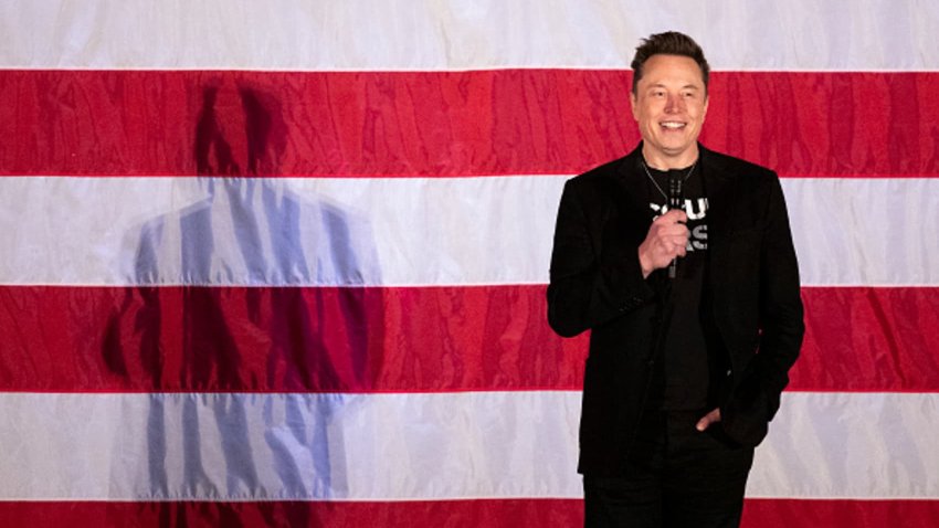 Tesla and SpaceX CEO Elon Musk speaks during a town hall event hosted by America PAC in support of now President-elect Donald Trump at the Greater Philadelphia Expo Center in Oaks, Pennsylvania, on Oct. 18, 2024.