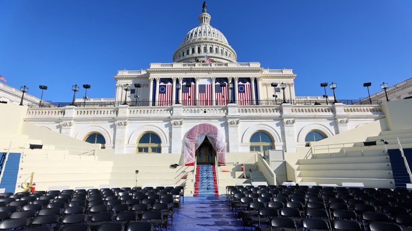 Seating are pictured at the West Front of the U.S. Capitol building as preparations are underway for the upcoming presidential inauguration of U.S. President-elect Donald Trump, in Washington, U.S., Jan. 15, 2025. 
