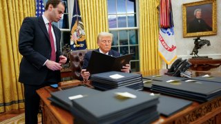 Washington , DC – January 20: President Donald Trump signs a series of executive orders at the White House on January 20, 2025, in Washington, DC. (Photo by Jabin Botsford /The Washington Post via Getty Images)