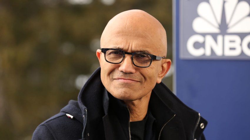 Satya Nadella, CEO of Microsoft, speaking on C온라인카지노사이트’s Squawk Box outside the World Economic Forum in Davos, Switzerland on Jan. 22nd, 2025.