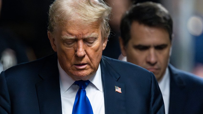 NEW YORK, NEW YORK – MAY 30:  Former U.S. President Donald Trump arrives to court for his hush money trial at Manhattan Criminal Court on May 30, 2024 in New York City. Judge Juan Merchan gave the jury instructions, and deliberations are entering their second day. The former president faces 34 felony counts of falsifying business records in the first of his criminal cases to go to trial. (Photo by Justin Lane – Pool/Getty Images)