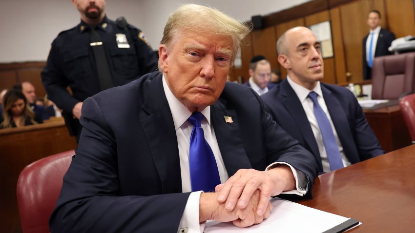 NEW YORK, NEW YORK - MAY 30: Former U.S. President Donald Trump sits in the courtroom during his hush money trial at Manhattan Criminal Court on May 30, 2024 in New York City. The second day of jury deliberations in the hush money trial of the former president are underway. Michael Cohen's $130,000 payment to Stormy Daniels is tied to former U.S. President Trump's 34 felony counts of falsifying business records in the first of his criminal cases to go to trial.