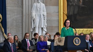 WASHINGTON, DC – JANUARY 20: Sen. Deb Fischer (R-NE) speaks during the Inauguration of Donald J. Trump in the Rotunda of the U.S. Capitol on January 20, 2025 in Washington, DC. Donald Trump takes office for his second term as the 47th president of the United States. (Photo by Ricky Carioti – Pool/Getty Images)