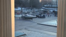 WASHINGTON, DC - JANUARY 20: Marine One is seen on January 20, 2025 in Washington, DC. Donald Trump takes office for his second term as the 47th president of the United States. (Photo by Chip Somodevilla/Getty Images)