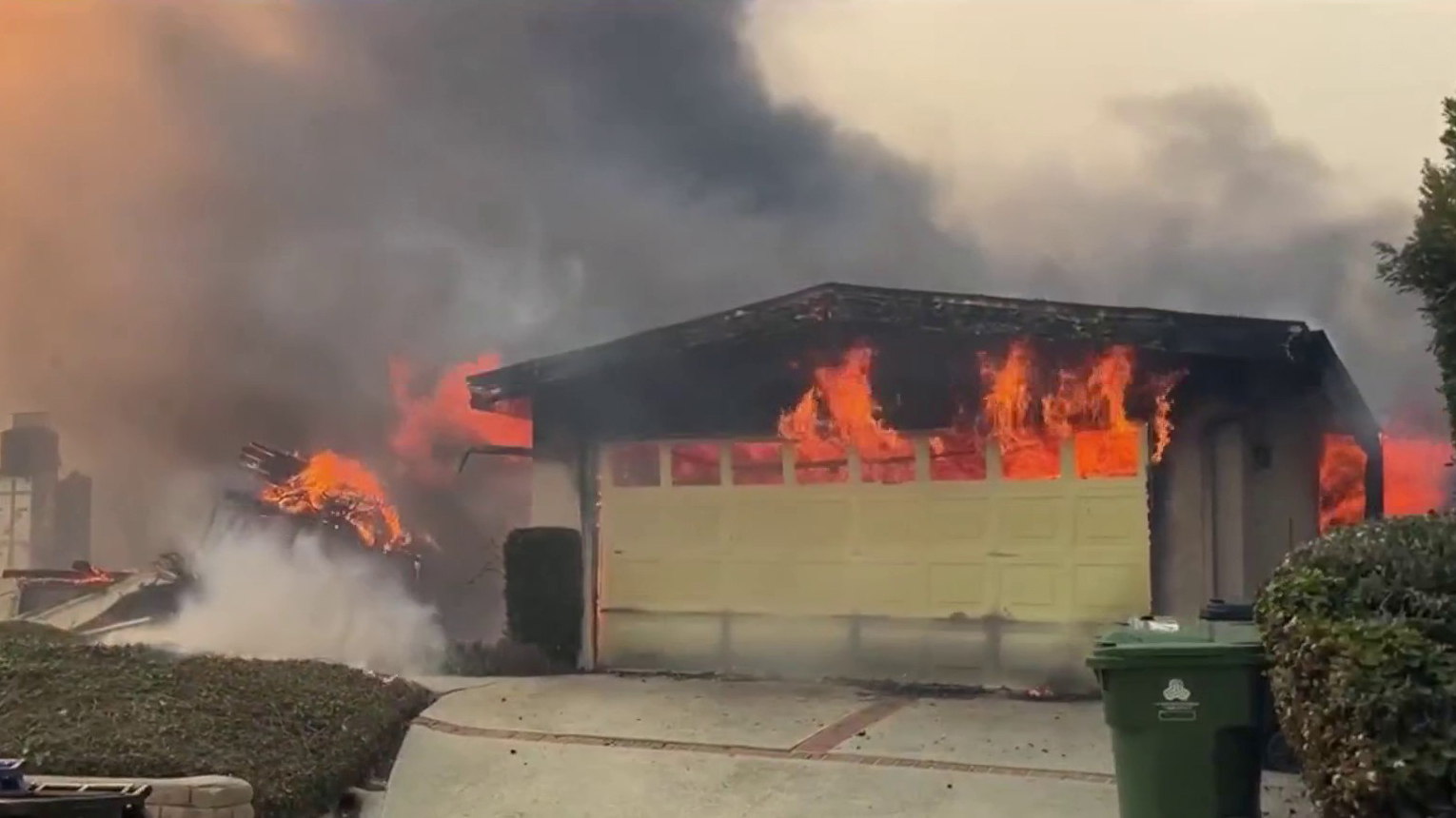 A house burns in Pacific Palisades Tuesday Jan. 7, 2025.