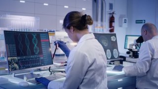 Biotech researchers.