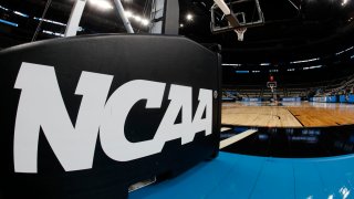 General signage before practice for the first round of the 2024 NCAA Tournament at PPG Paints Arena.