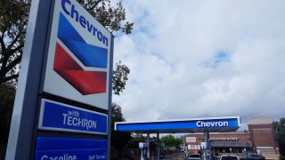 FILE PHOTO: A Chevron gas station is seen in Austin, Texas, U.S., October 23, 2023. 