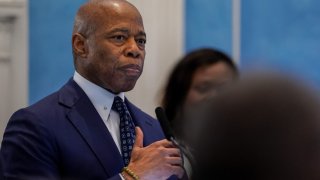 New York City Mayor Eric Adams attends a Minority- and Women-Owned Business Enterprises (M/WBE) Awards Celebration at Gracie Mansion in New York City, U.S., Feb. 13, 2025. 