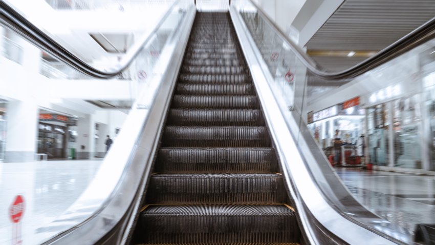 Escalators in shopping malls