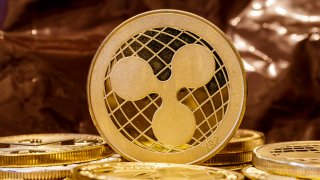 A visual representation of the digital cryptocurrency XRP.