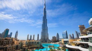With more than 160 stories, the Burj Khalifa is 2,716 feet tall, or more than twice the height of New York’s 1,250-foot Empire State Building, in Dubai.