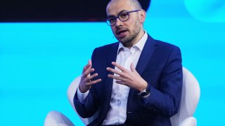 Google DeepMind co-founder and Chief Executive Officer Demis Hassabis speaks during the Mobile World Congress, the telecom industry’s biggest annual gathering, in Barcelona, Spain, Feb. 26, 2024.