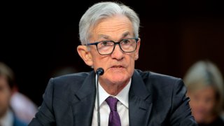 Federal Reserve Chair Jerome Powell testifies before the Senate Banking Committee in the Hart Senate Office Building on Capitol Hill on February 11, 2025 in Washington, DC.