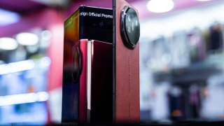 A Huawei Technologies Mate XT smartphone arranged in Hong Kong on Sep. 24, 2024.