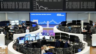 German share price index DAX graph is pictured at the stock exchange in Frankfurt, Germany, March 10, 2025. 