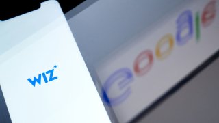 The Wiz logo on a smartphone arranged in New York, US, on Tuesday, July 16, 2024.