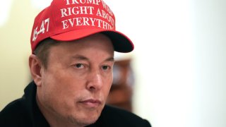 White House Senior Advisor, Tesla and SpaceX CEO Elon Musk attends a cabinet meeting held by U.S. President Donald Trump at the White House on March 24, 2025 in Washington, DC.