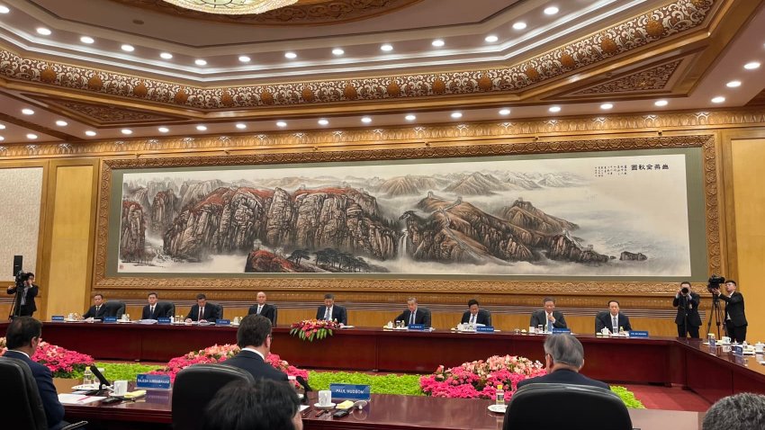Chinese President Xi Jinping met with global executives on Friday, March 28, 2025.