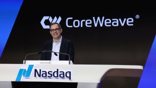 Michael Intrator, Founder & CEO of CoreWeave, Inc., Nvidia-backed cloud services provider, reacts during the company’s IPO at the Nasdaq Market, in New York City, U.S., March 28, 2025. 