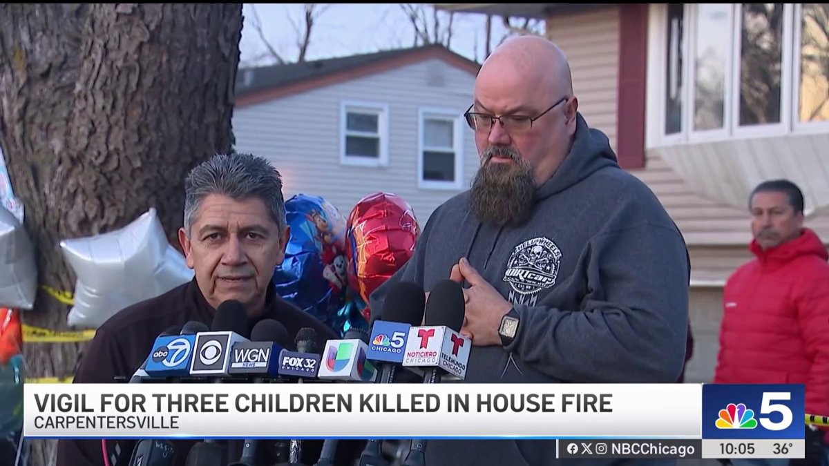 Vigil for 3 children killed in house fire in northwest suburb – NBC Chicago