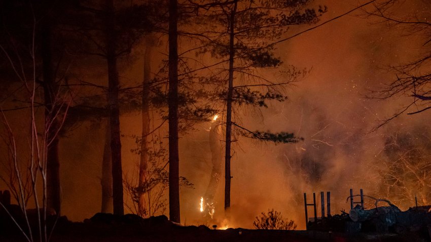 The Black Cove Fire burns on Wednesday, March 26, 2025, in Saluda, N.C.
