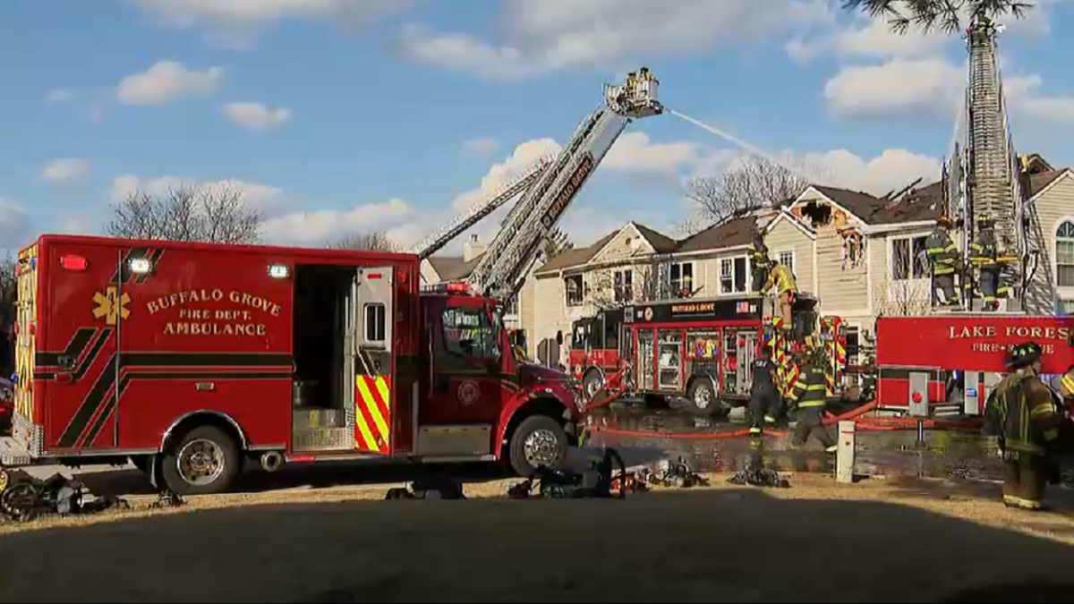 Several residents displaced after large fire at Buffalo Grove townhome