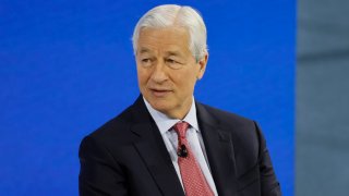 Chairman and CEO of JPMorgan Chase & Co. Jamie Dimon speaks during the New York Times annual DealBook Summit in New York City on Nov. 29, 2023.
