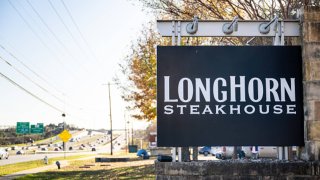 The exterior of a LongHorn Steakhouse restaurant is seen on December 19, 2024 in Austin, Texas.