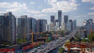 Dongsanhuan Ring Road, CBD, Beijing, China.