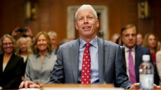 Chris Wright, chief executive officer of Liberty Energy Inc. and US energy secretary nominee for US President-elect Donald Trump, arrives for a Senate Energy and Natural Resources Committee confirmation hearing in Washington, DC, US, on Wednesday, Jan. 15, 2025.