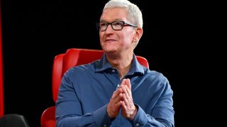 CEO of Apple Tim Cook speaks at an event in 2022.