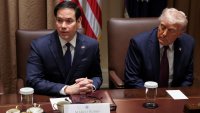 U.S. President Donald Trump and U.S. Secretary of State Marco Rubio attend a cabinet meeting at the White House, in Washington, D.C., U.S., March 24, 2025. 