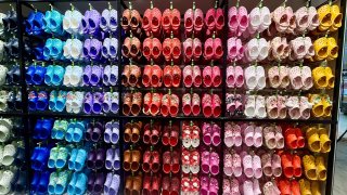 Inside a Crocs store at Queens Center in New York.