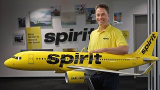 Ted Christie, CEO of Spirit Airlines, is shown in 2019 at the companyâs corporate headquarters in Miramar.