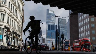 Commuters near London Bridge Station on April 09, 2025 in London, England.