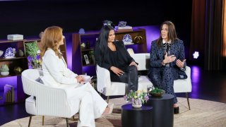 Peak6 co-founder Jenny Just (right) speaks with Netflix chief content officer Bela Bajaria (center) and CNBC senior media and tech correspondent Julia Boorstin at CNBC’s 2025 Changemakers Summit in Los Angeles Tuesday, April 8.
