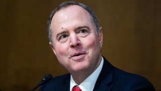 Sen. Adam Schiff, D-Calif., questions Brooke Rollins, President Donald Trump’s nominee to be Agriculture secretary, during her Senate Agriculture, Nutrition and Forestry Committee confirmation hearing in Dirksen building on Thursday, January 23, 2025. 