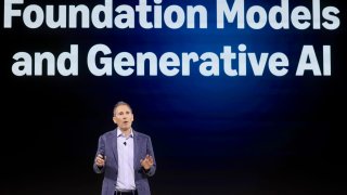 Amazon CEO Andy Jassy speaks at a company event in New York on Feb. 26, 2025.