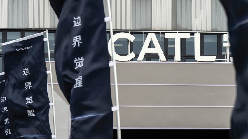 Signage for Contemporary Amperex Technology Co. (CATL) displayed during the company’s Tech Day event in Shanghai, China, on Monday, April 21, 2025.