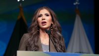 US Secretary of Homeland Security Kristi Noem speaks at the Border Security Expo at the Phoenix Convention Center in Phoenix, Arizona, April 8, 2025.