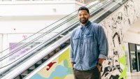 Hebru Brantley at Fashion Outlets of Chicago. Photo by Kyle Flubacker, courtesy of Fashion Outlets of Chicago