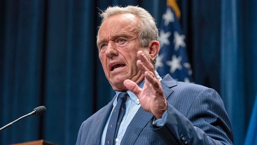 Health and Human Services Secretary Robert F. Kennedy Jr. speaks during a news conference on the Autism report by the CDC at the Hubert Humphrey Building Auditorium in Washington, Wednesday, April 16, 2025.
